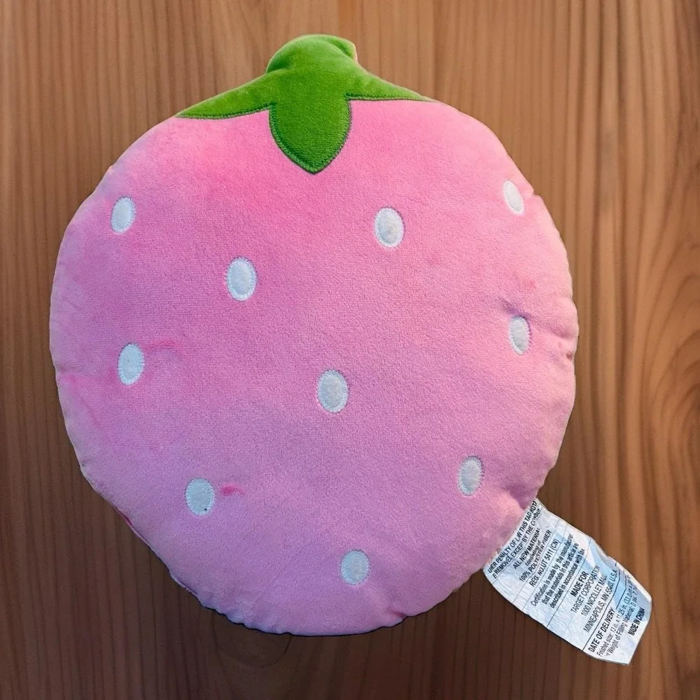 Pink Strawberry Throw Pillow 13